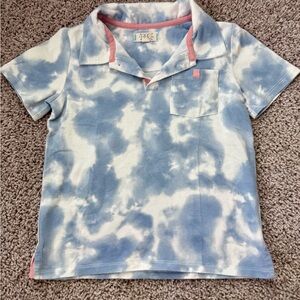EGG New York Kids Tie-Dye Polo Shirt - Blue and White size 6y